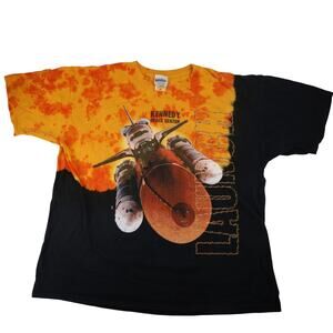 Vintage Y2k Kennedy Space Center Tie Dye Space Ship T Shirt